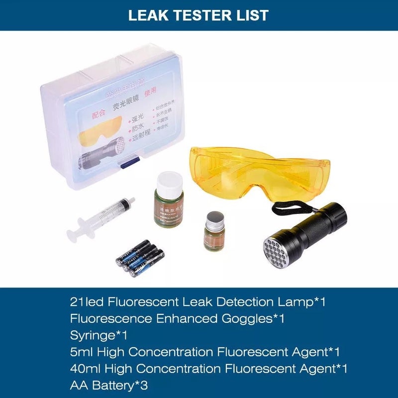 Oil Leak Detection Kit, Coolant Leak Detection Kit With Uv Protective Glasses, Engine Oil CoolantLeak DetectingKit Tools, Ac System Refrigerant LeakDetection Dye Set DetectorTool, Car Accessories - Image 4